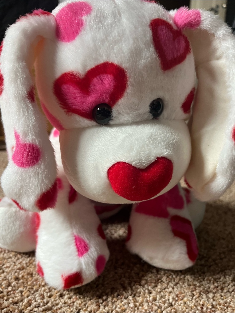 Build-A-Bear Valentine Puppy Plush Heart Print BAB Stuffed Animal Cute Gift 12”